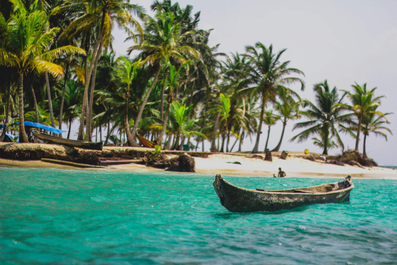 Local boat on the beach in Panama