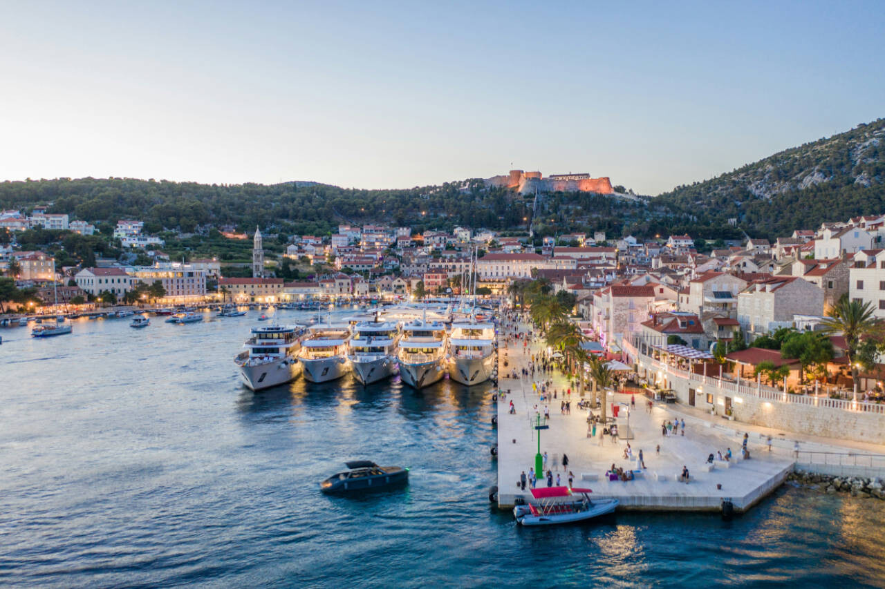 Luxury boats in Hvar island