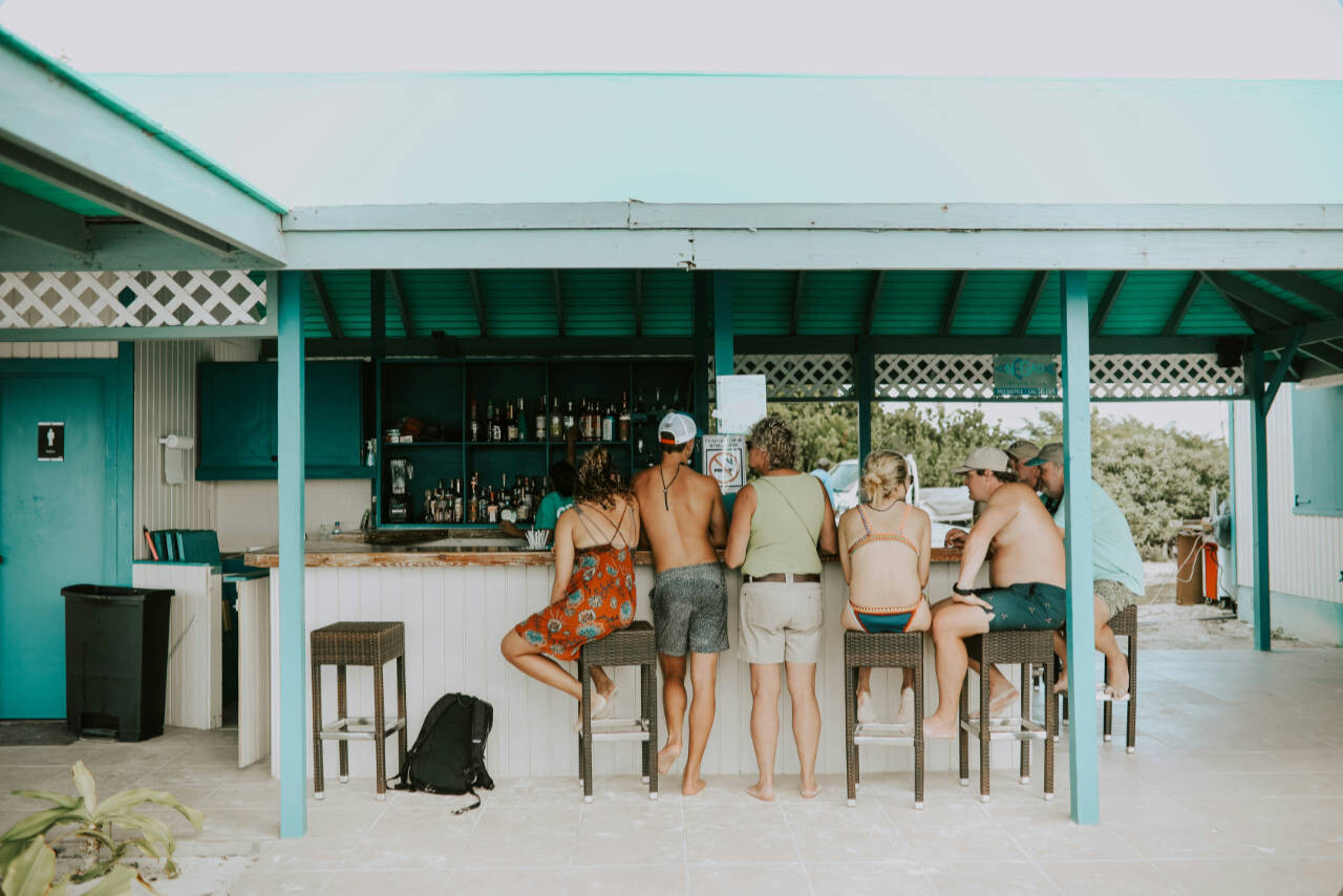 People in the bar in British Virgin Islands