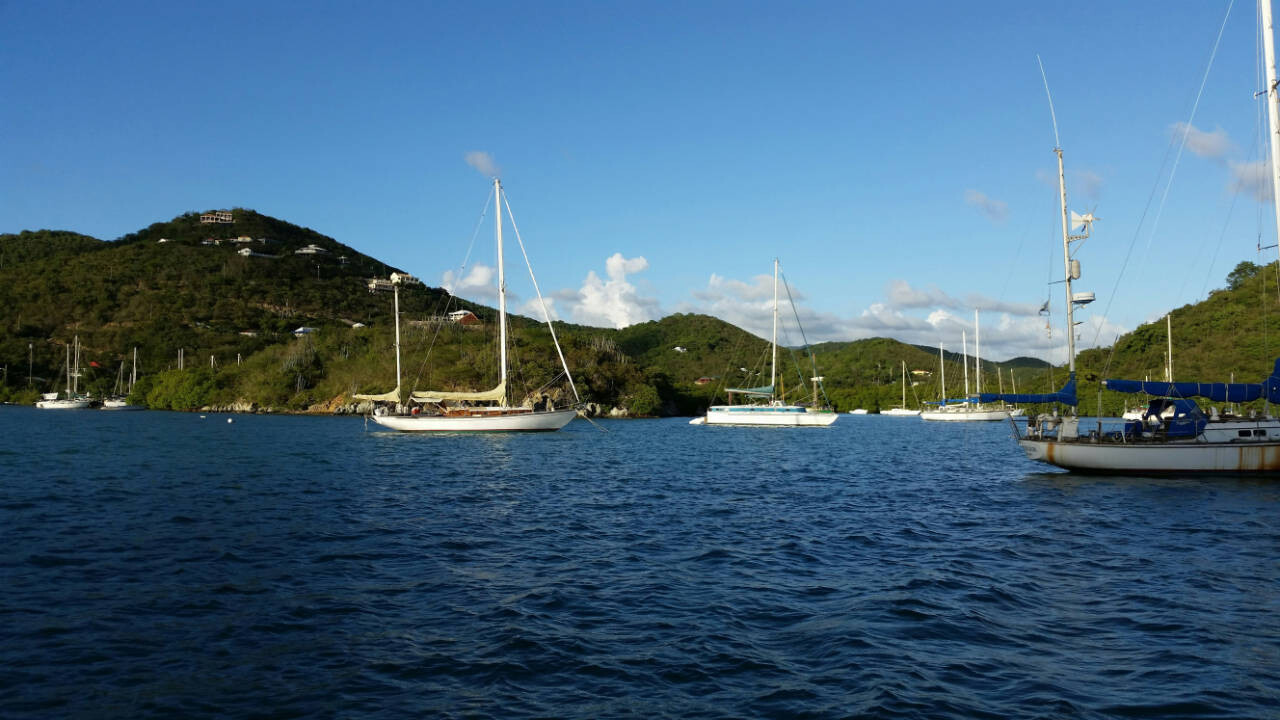 Boats in front of the marina in British Virgin Islands