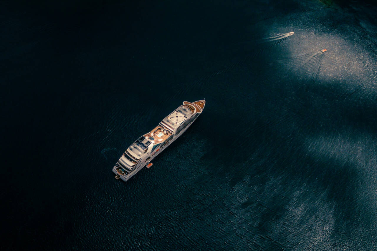 Cruise ship in Bay of Kotor