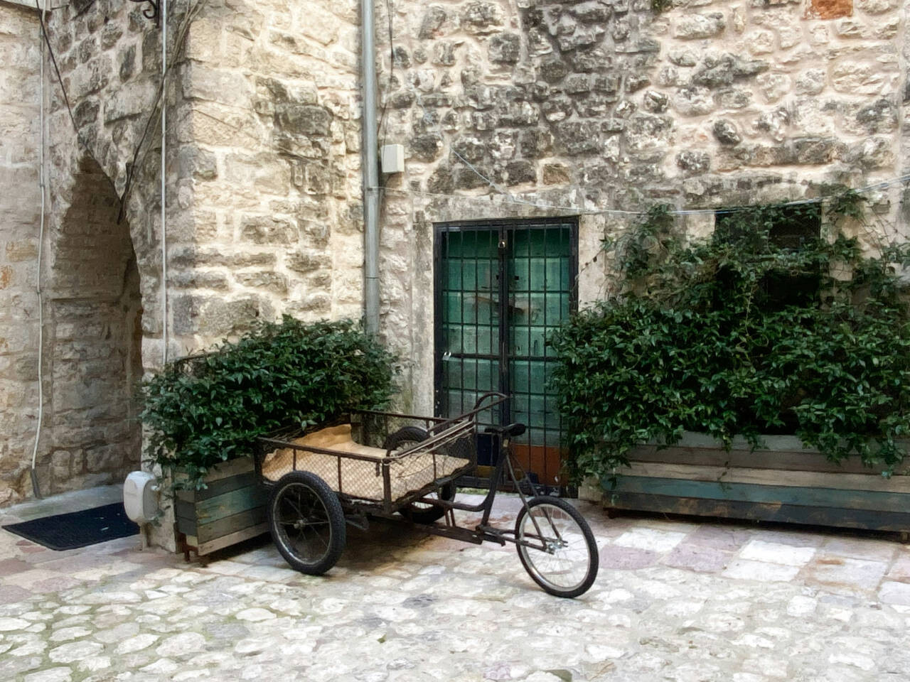 A courtyard in Old Town Kotor