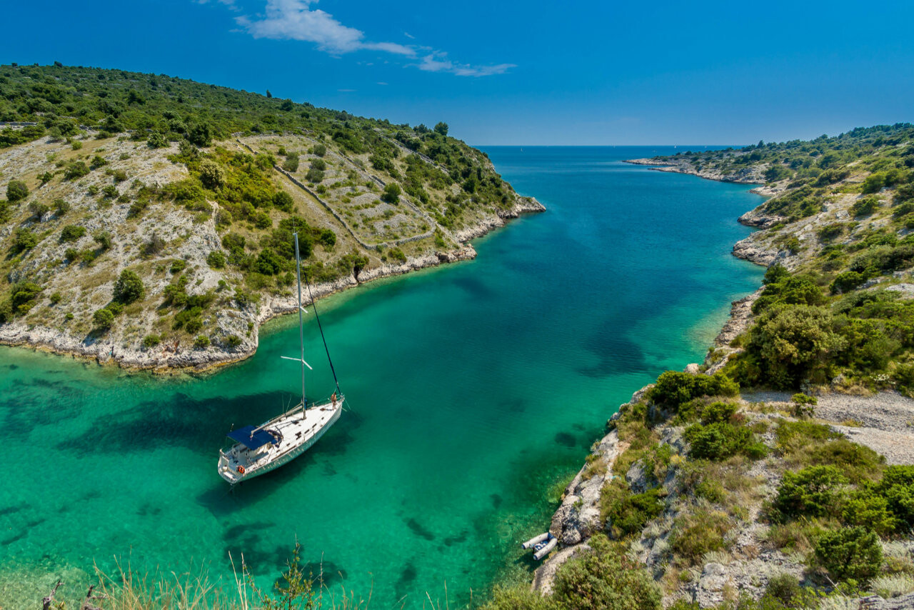 Sailing yacht in Trogir, Croatia