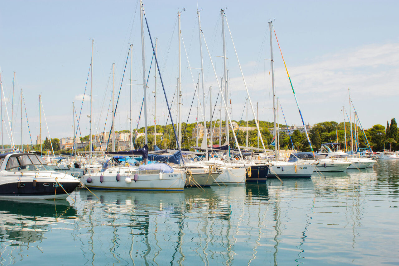 The harbor of Pula in Croatia