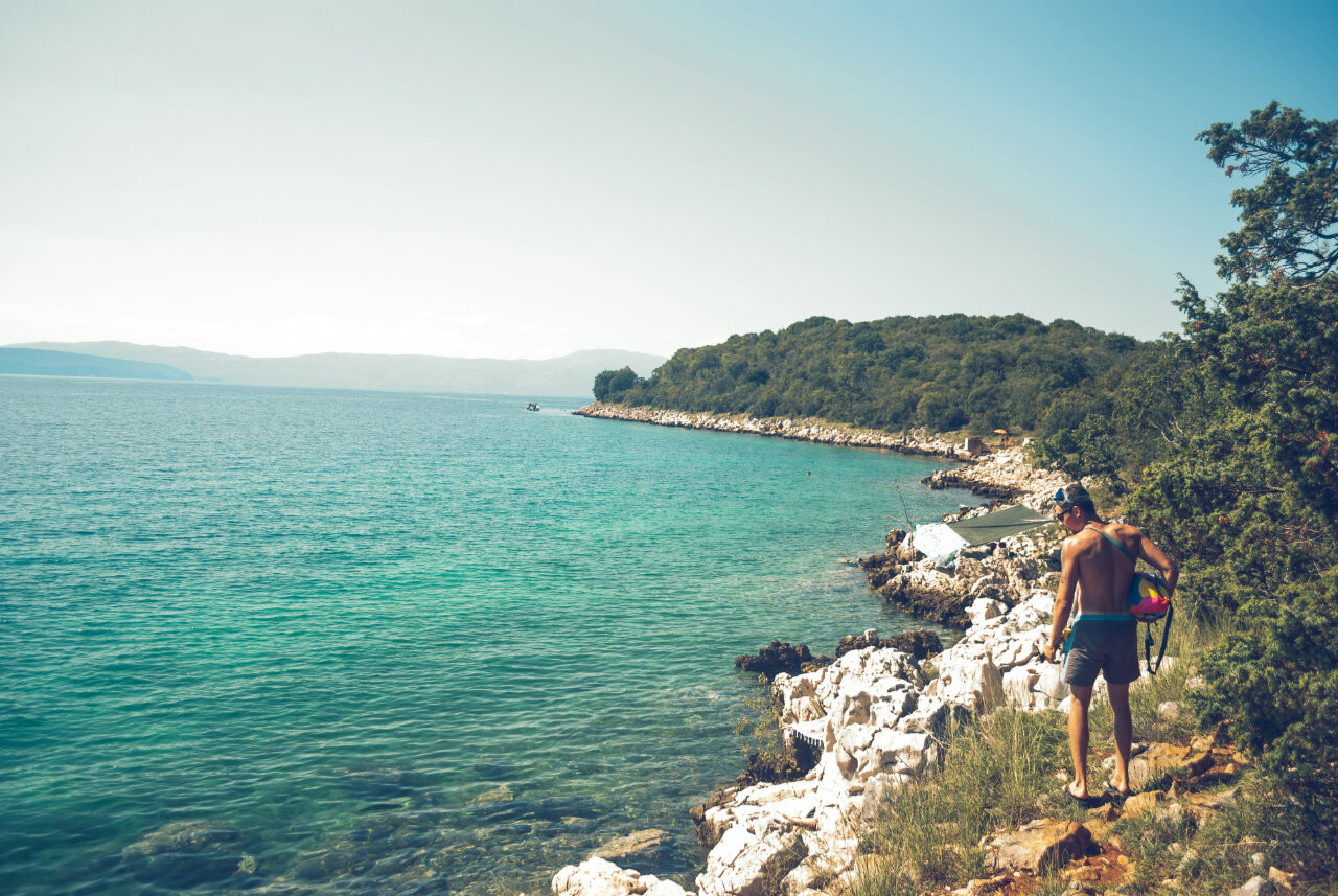 Beach in Novi Vinodolski, Croatia