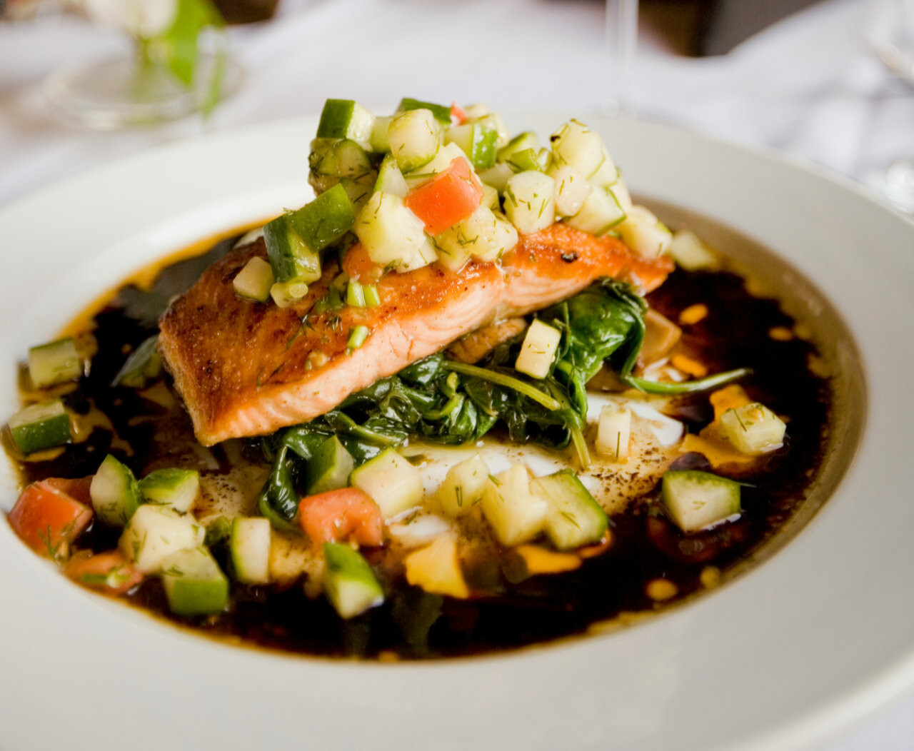 Meal with salmon and zucchini in Biograd na Moru