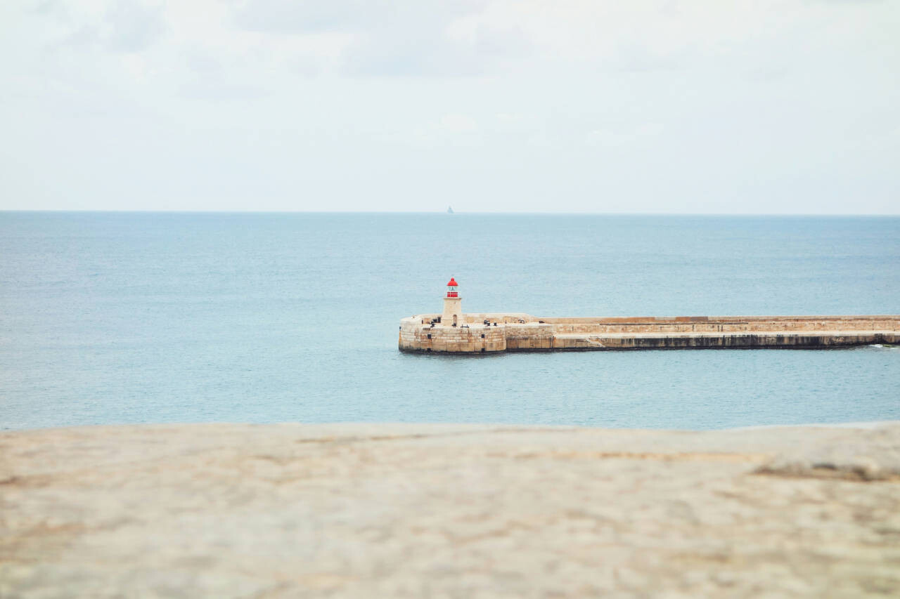 Lighthouse in Grand Harbour, Malta