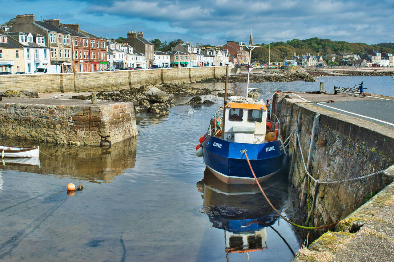 Millport harbour at low tide