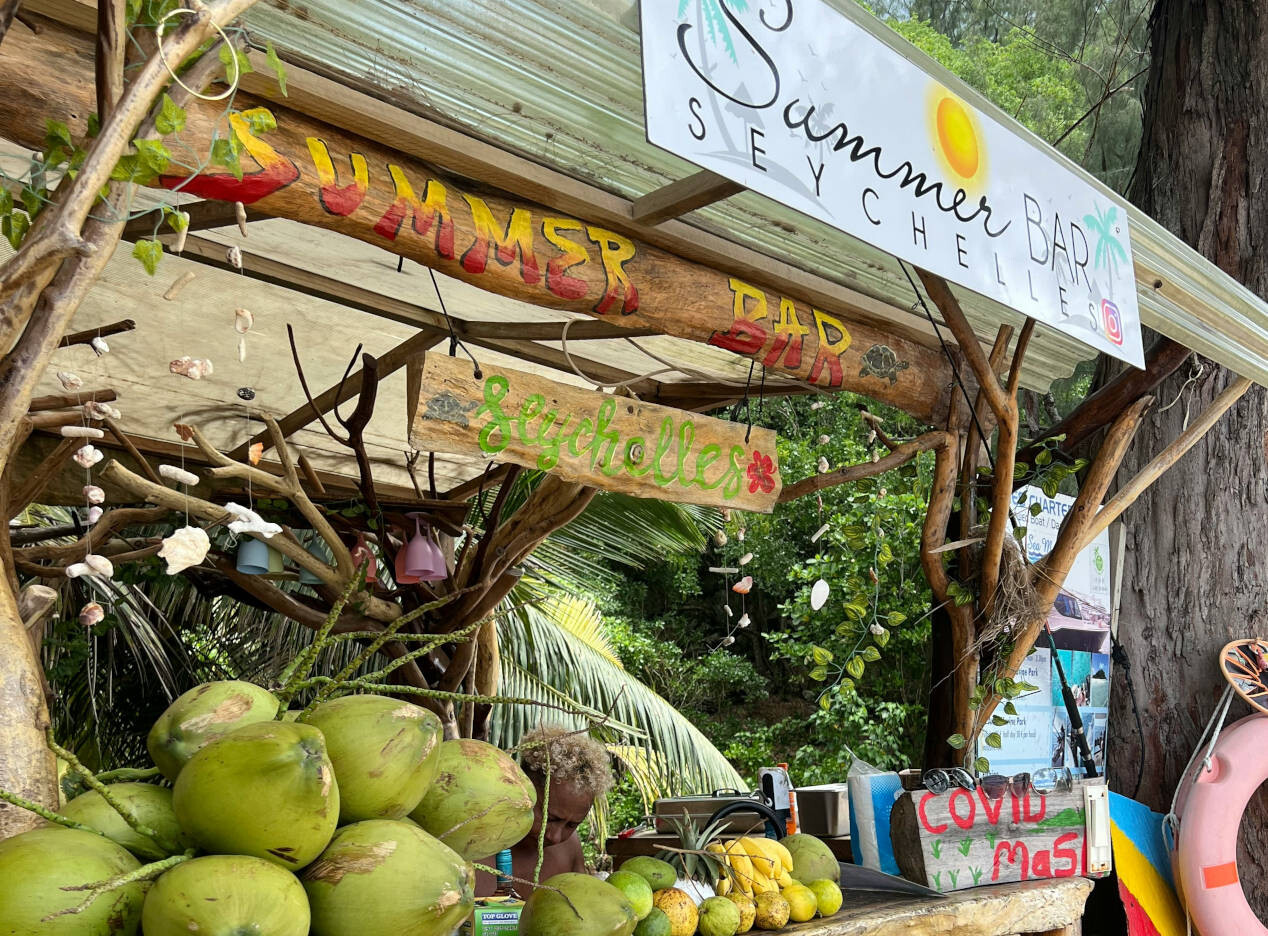 Beach bar in Mahé, Seychelles