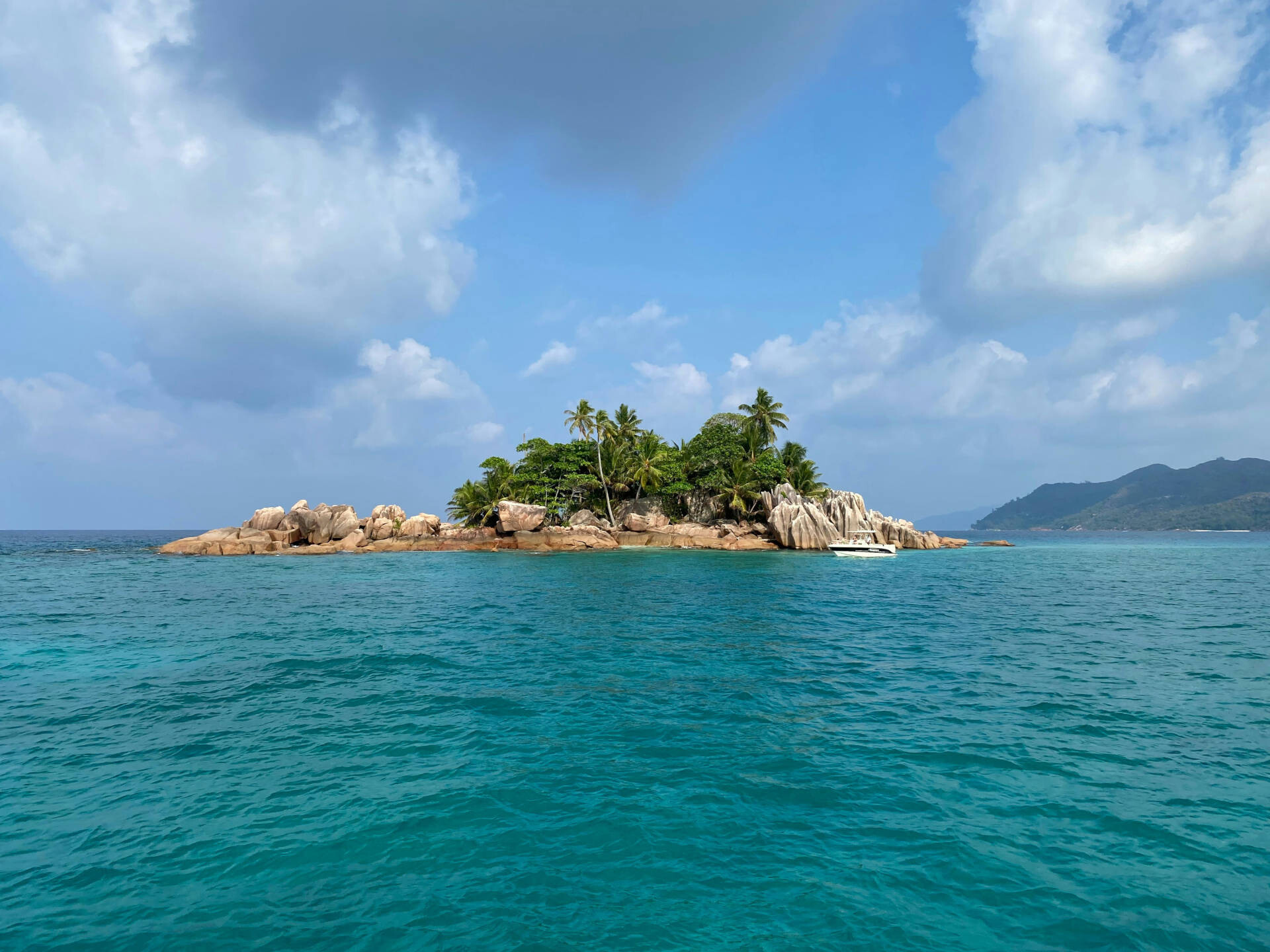 Beautiful island in Baie Sainte Anne, Seychelles.