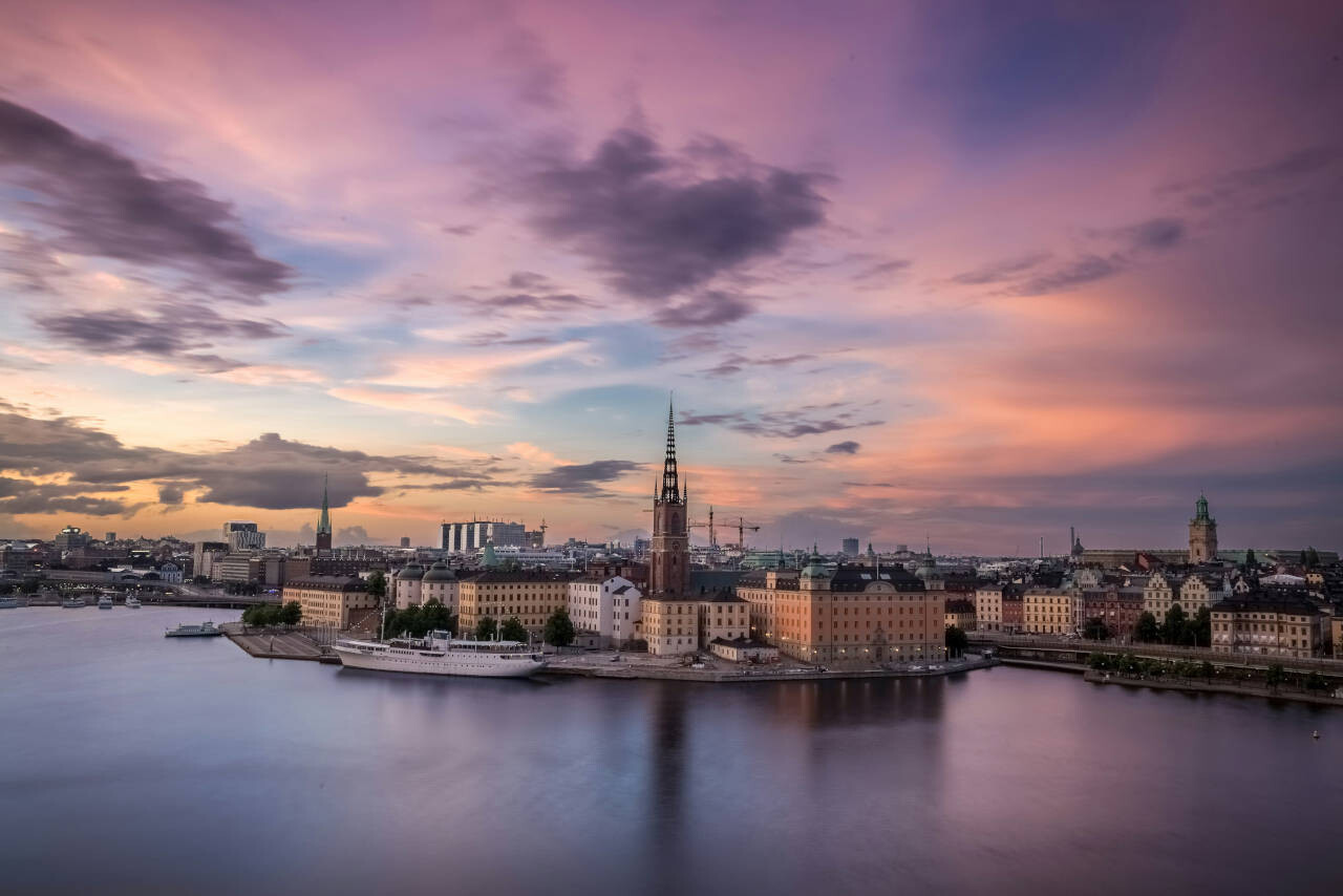 Sunset in Mariaberget, Stockholm, Sweden