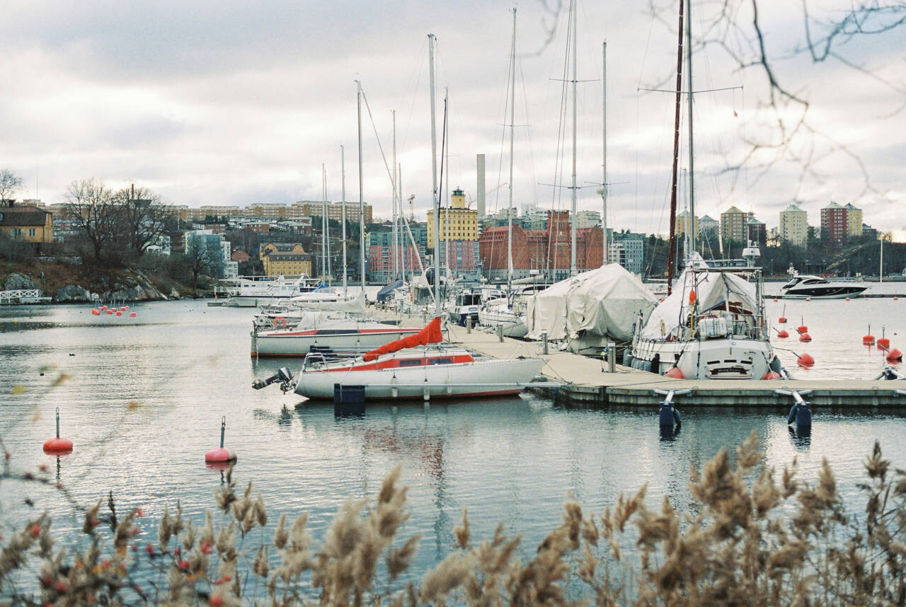 Boats in the marina in Sweden